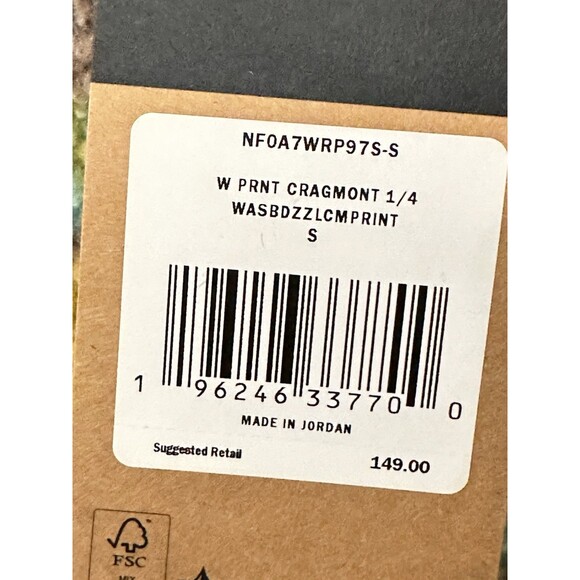 NEW The North Face Womens Small Cragmont 1/4 Snap Fleece Pullover Wasabi Camo - Picture 7 of 8